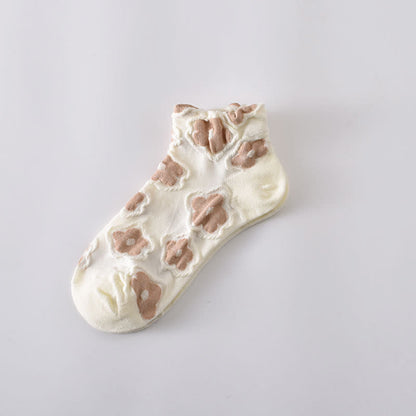 Elegant Flowers Ankle Socks(5 Pairs)
