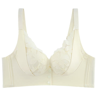 Lace Front Buckle Seamless Wireless Bra