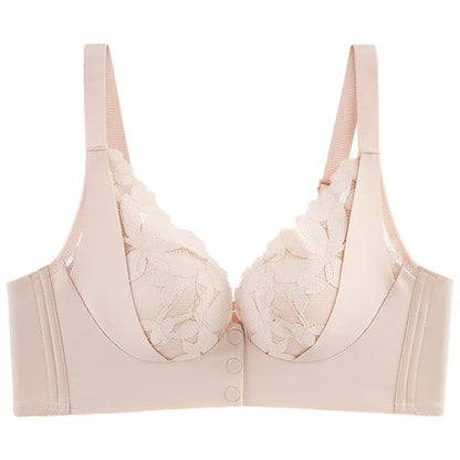 Lace Front Buckle Seamless Wireless Bra