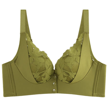 Lace Front Buckle Seamless Wireless Bra
