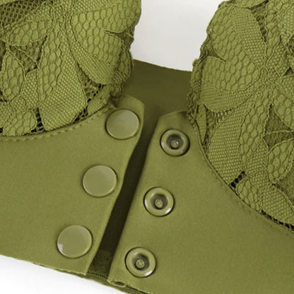 Lace Front Buckle Seamless Wireless Bra
