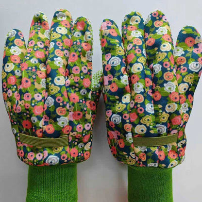 Flower Print Gardening Work Protective Gloves(3 Pairs)