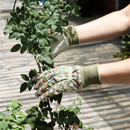 Flower Print Gardening Work Protective Gloves(3 Pairs)