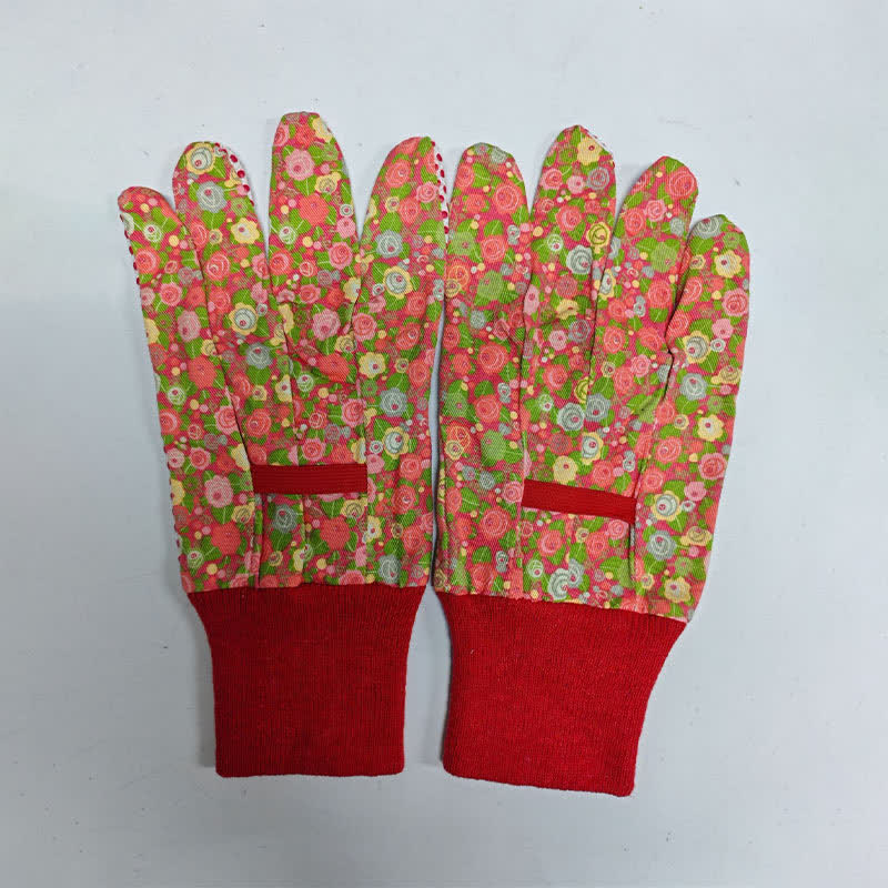 Flower Print Gardening Work Protective Gloves(3 Pairs)