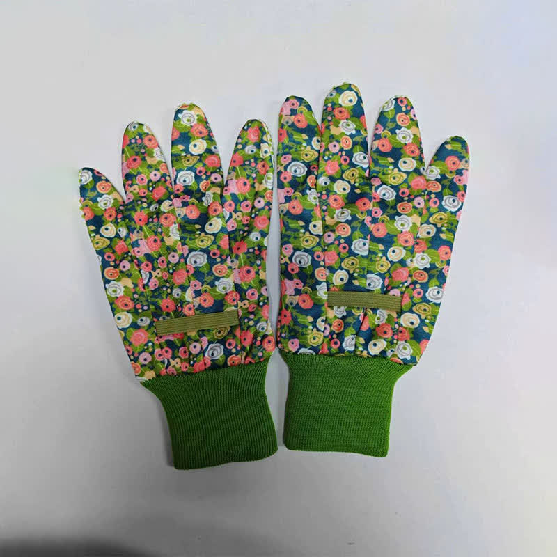 Flower Print Gardening Work Protective Gloves(3 Pairs)