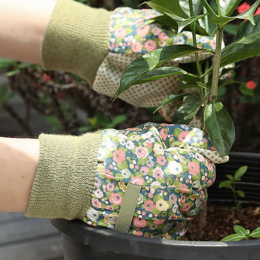 Flower Print Gardening Work Protective Gloves(3 Pairs)