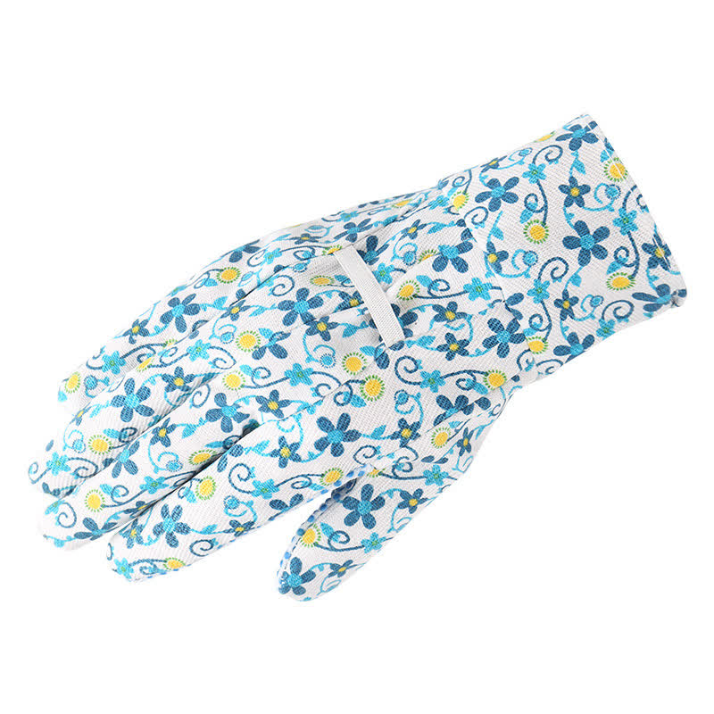 Floral Printed Garden Protective Knitted Gloves(3 Pairs)