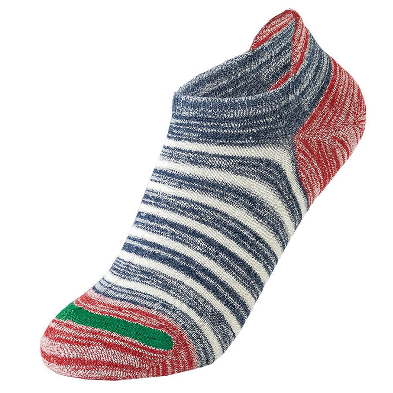 Plus Size Cotton Stripe Ankle Socks(5 Pairs)