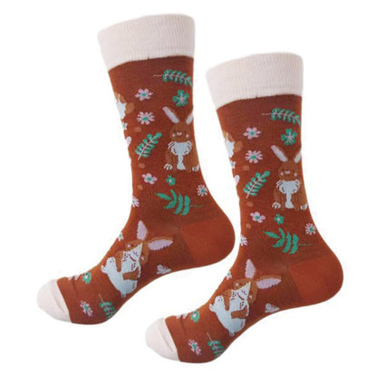 Plus Size Crocodile Rabbit Quarter Socks(6 Pairs)