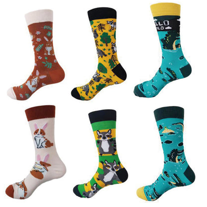 Plus Size Crocodile Rabbit Quarter Socks(6 Pairs)