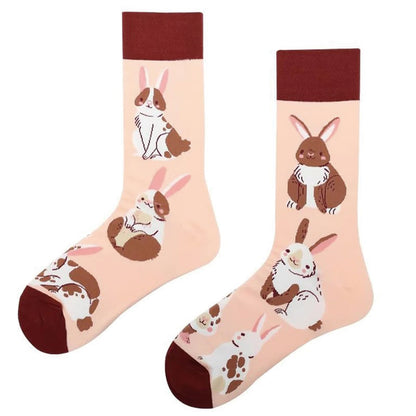 Plus Size Crocodile Rabbit Quarter Socks(6 Pairs)