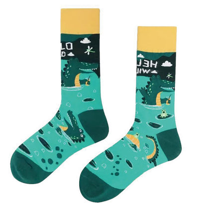 Plus Size Crocodile Rabbit Quarter Socks(6 Pairs)