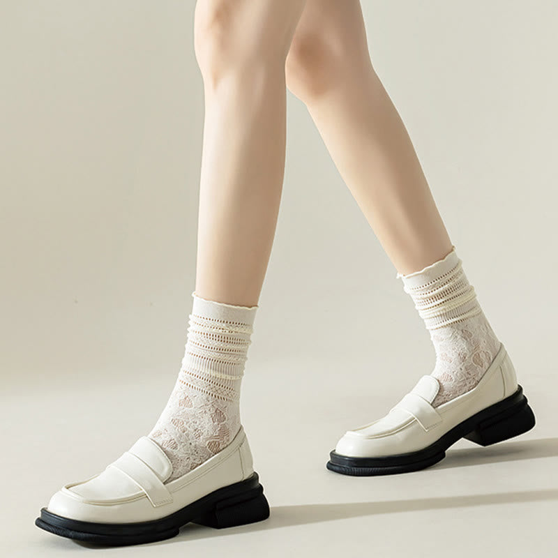 Lace Mesh Loose Socks(6 Pairs)