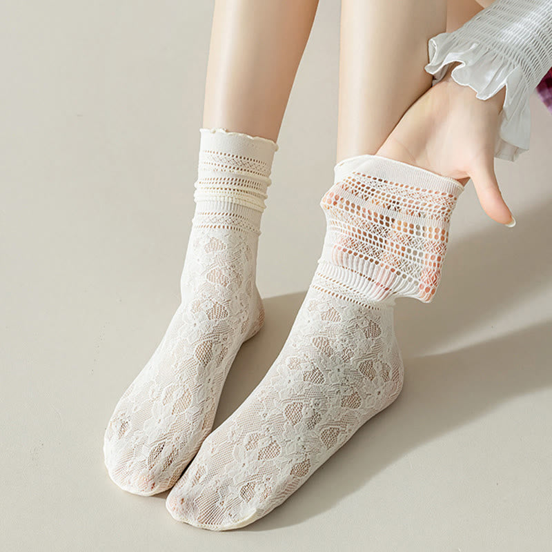 Lace Mesh Loose Socks(6 Pairs)