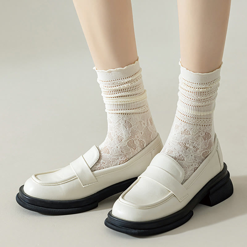 Lace Mesh Loose Socks(6 Pairs)