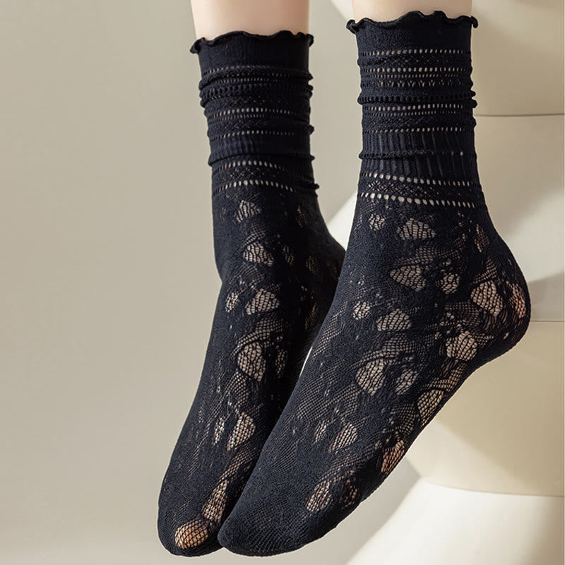 Lace Mesh Loose Socks(6 Pairs)