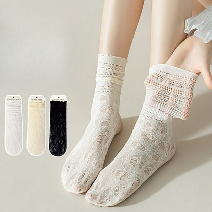 Lace Mesh Loose Socks(6 Pairs)