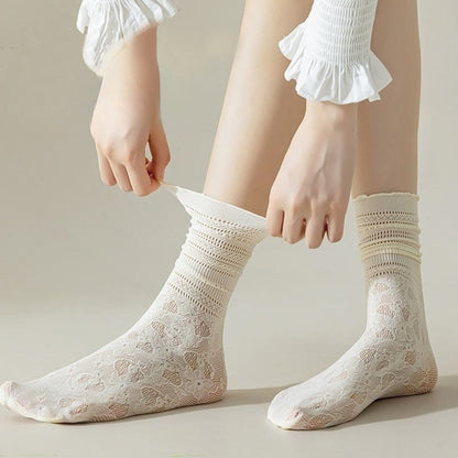 Lace Mesh Loose Socks(6 Pairs)