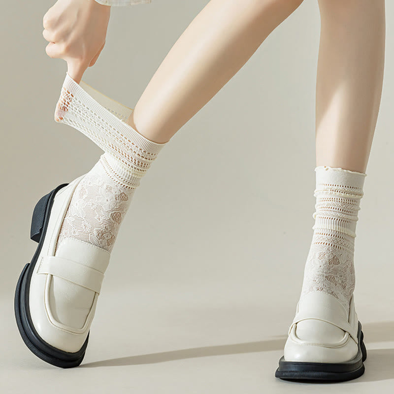 Lace Mesh Loose Socks(6 Pairs)
