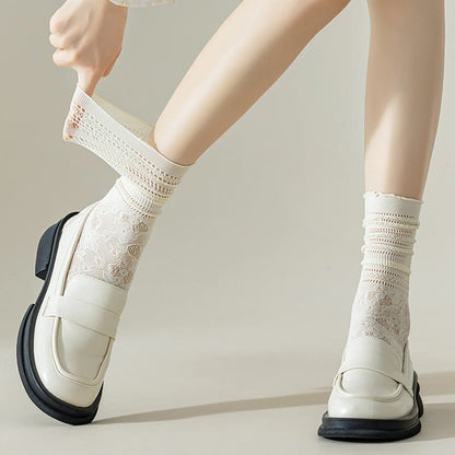 Lace Mesh Loose Socks(6 Pairs)
