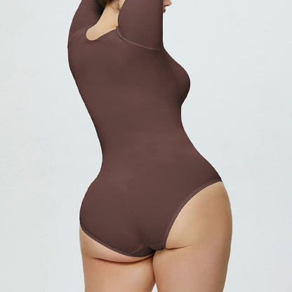 Seamless Long Sleeve Shapewear Bodysuit One Piece