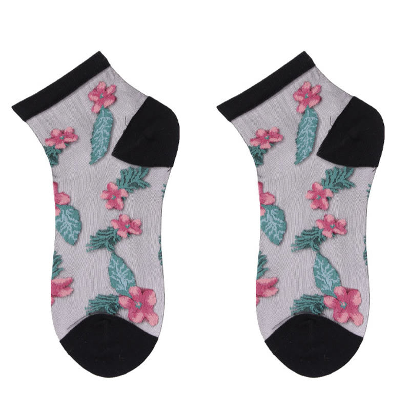 Retro Flowers Ankle Socks(6 Pairs)