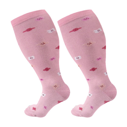Plusock Plus Size Lute Pink Compression Socks - Pink - 4XL - image 8
