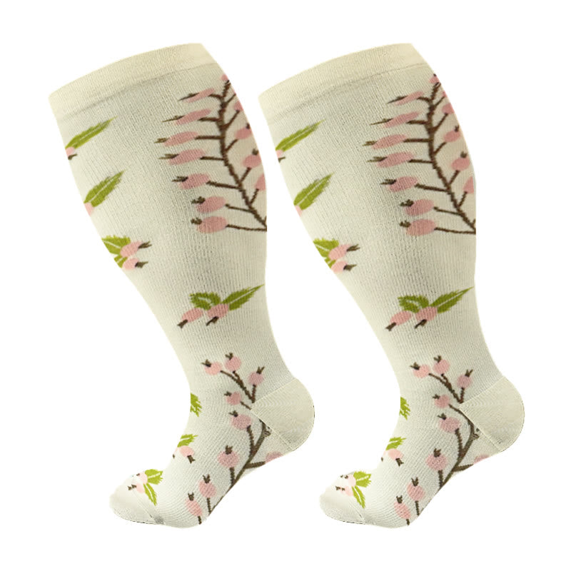 Plusock Plus Size Lute Pink Compression Socks - Beige - 4XL - image 6