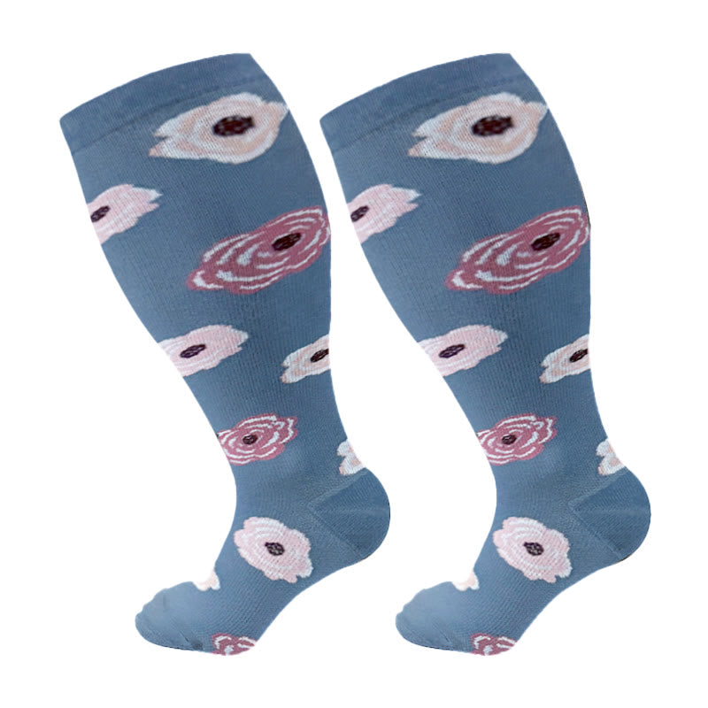 Plusock Plus Size Lute Pink Compression Socks - Blue - 4XL - image 7