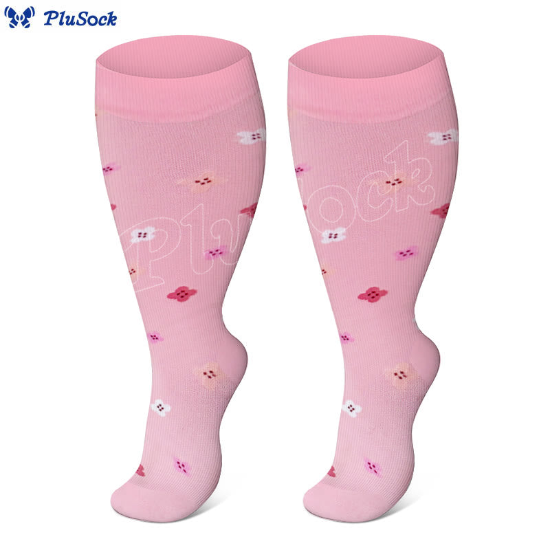 Plusock Plus Size Lute Pink Compression Socks - image 4