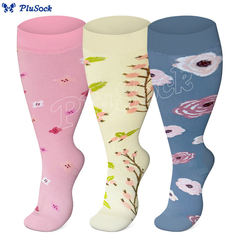 Plusock Plus Size Lute Pink Compression Socks - image 1