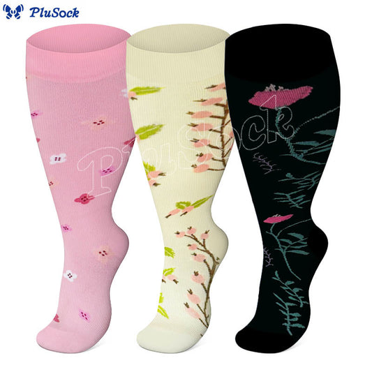 Plusock Plus Size Lute Pink Compression Socks - image 0