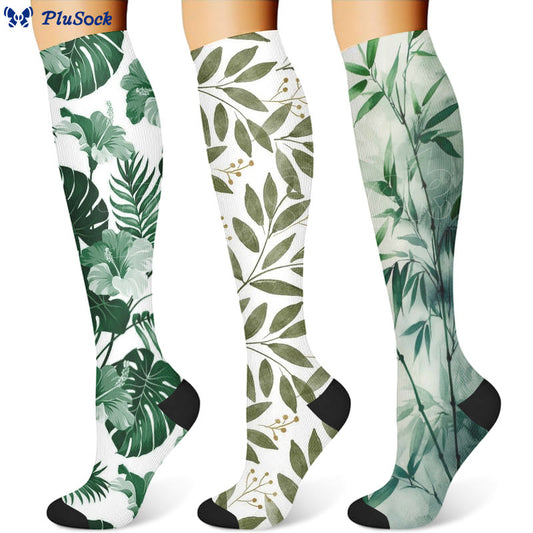 Monstera Leaves Compression Socks(3 Pairs)