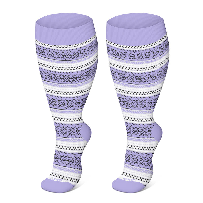 » 2XL-4XL Plus Size Harmonious Flowers Compression Socks (100% off)