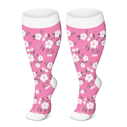 » 2XL-4XL Plus Size Harmonious Flowers Compression Socks (100% off)