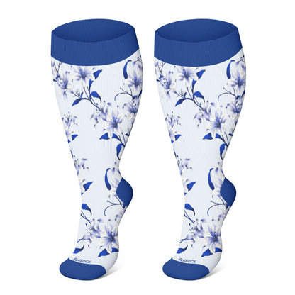 » 2XL-4XL Plus Size Harmonious Flowers Compression Socks (100% off)