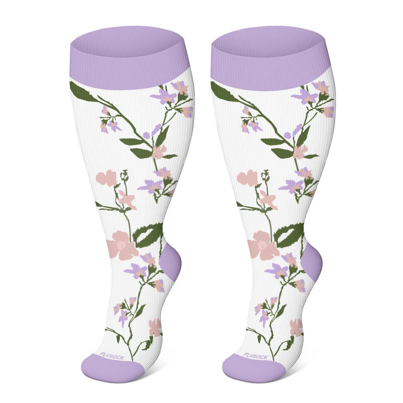 » 2XL-4XL Plus Size Harmonious Flowers Compression Socks (100% off)
