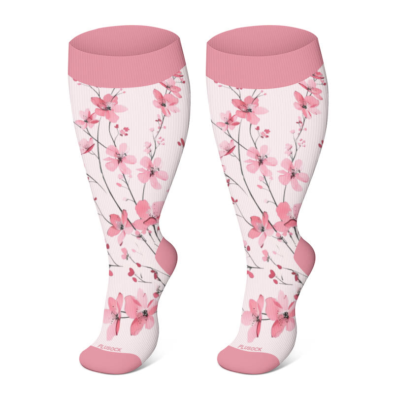 » 2XL-4XL Plus Size Harmonious Flowers Compression Socks (100% off)
