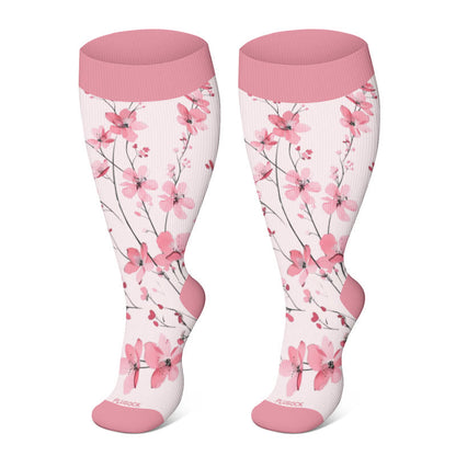 » 2XL-4XL Plus Size Harmonious Flowers Compression Socks (100% off)
