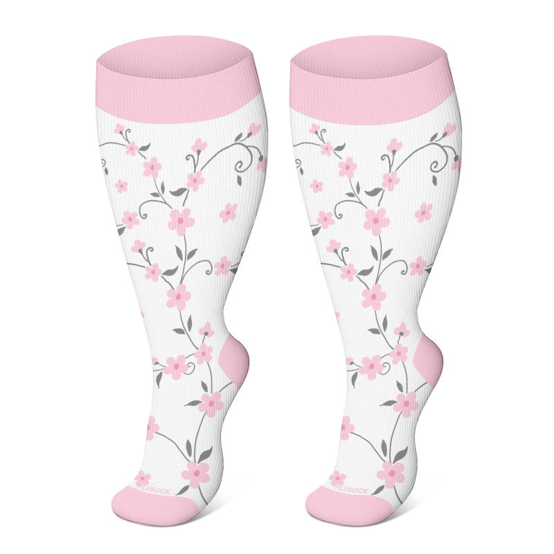 » 2XL-4XL Plus Size Harmonious Flowers Compression Socks (100% off)
