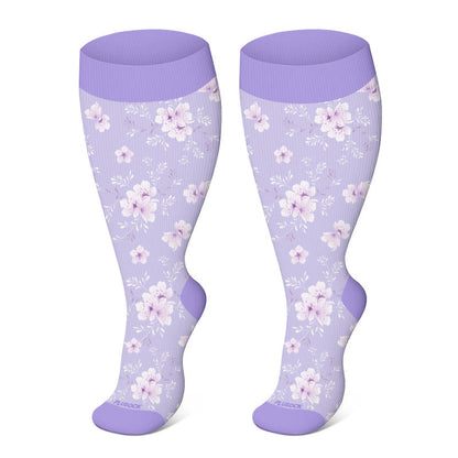 » 2XL-4XL Plus Size Harmonious Flowers Compression Socks (100% off)