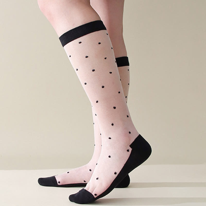 Cute Polka Dots Crew Socks(5 Pairs)