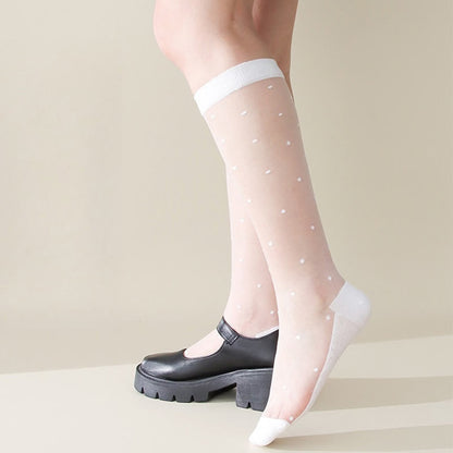 Cute Polka Dots Crew Socks(5 Pairs)