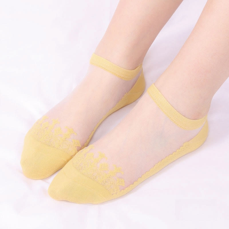 Jacquard Transparent Ankle Socks(6 Pairs)