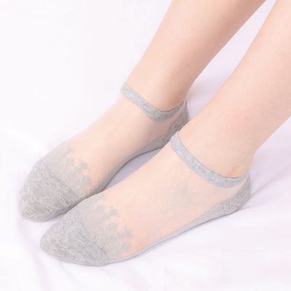 Jacquard Transparent Ankle Socks(6 Pairs)