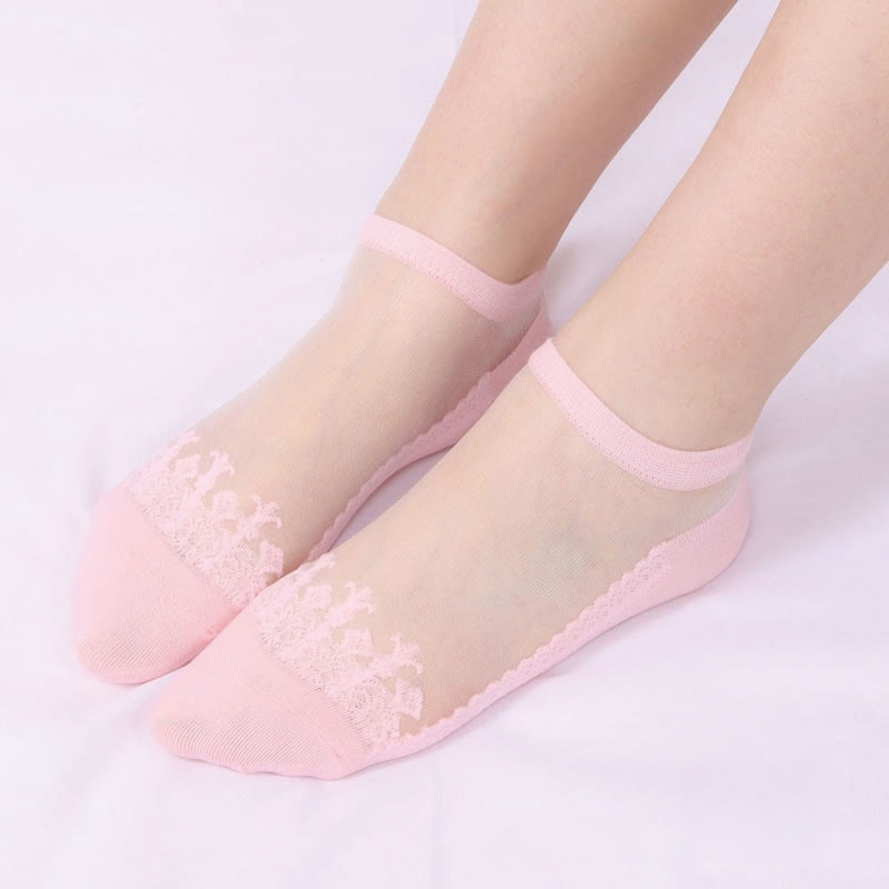Jacquard Transparent Ankle Socks(6 Pairs)