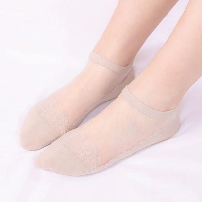 Jacquard Transparent Ankle Socks(6 Pairs)