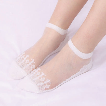 Jacquard Transparent Ankle Socks(6 Pairs)