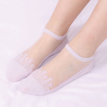 Jacquard Transparent Ankle Socks(6 Pairs)