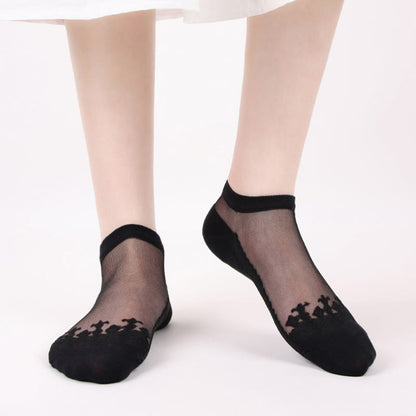 Jacquard Transparent Ankle Socks(6 Pairs)